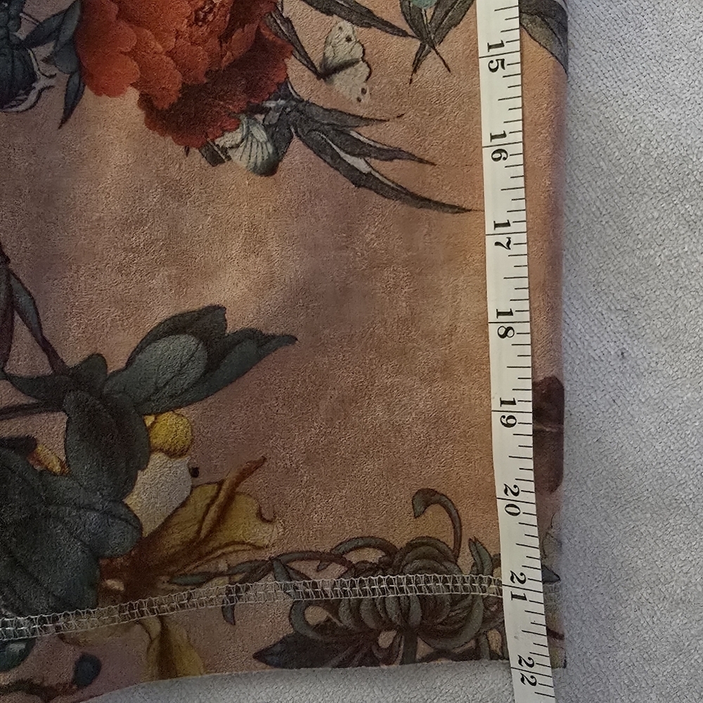Solitaire Anthropologie Floral Faux Suede Open Front Jacket Size L - Picture 13 of 14